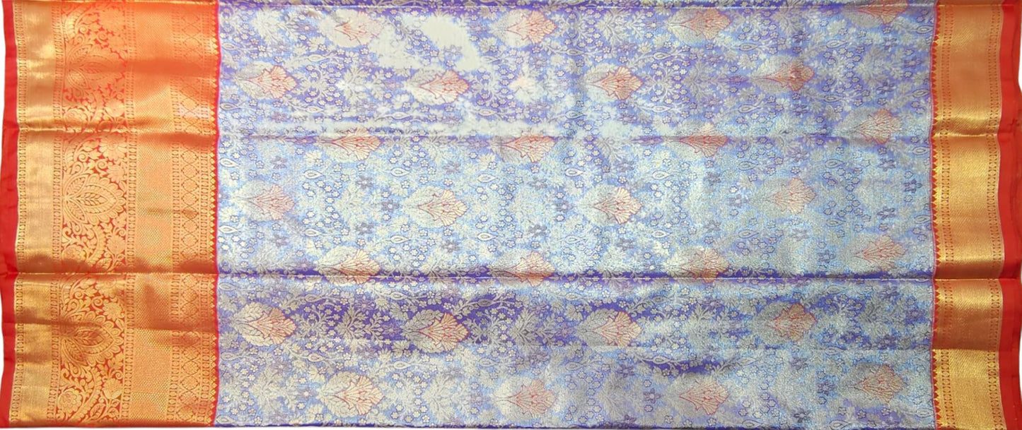 VFCollections Women's Kanchipuram Silk Pure Bridal Pattu Sarees With Blouse (VFC529-1)