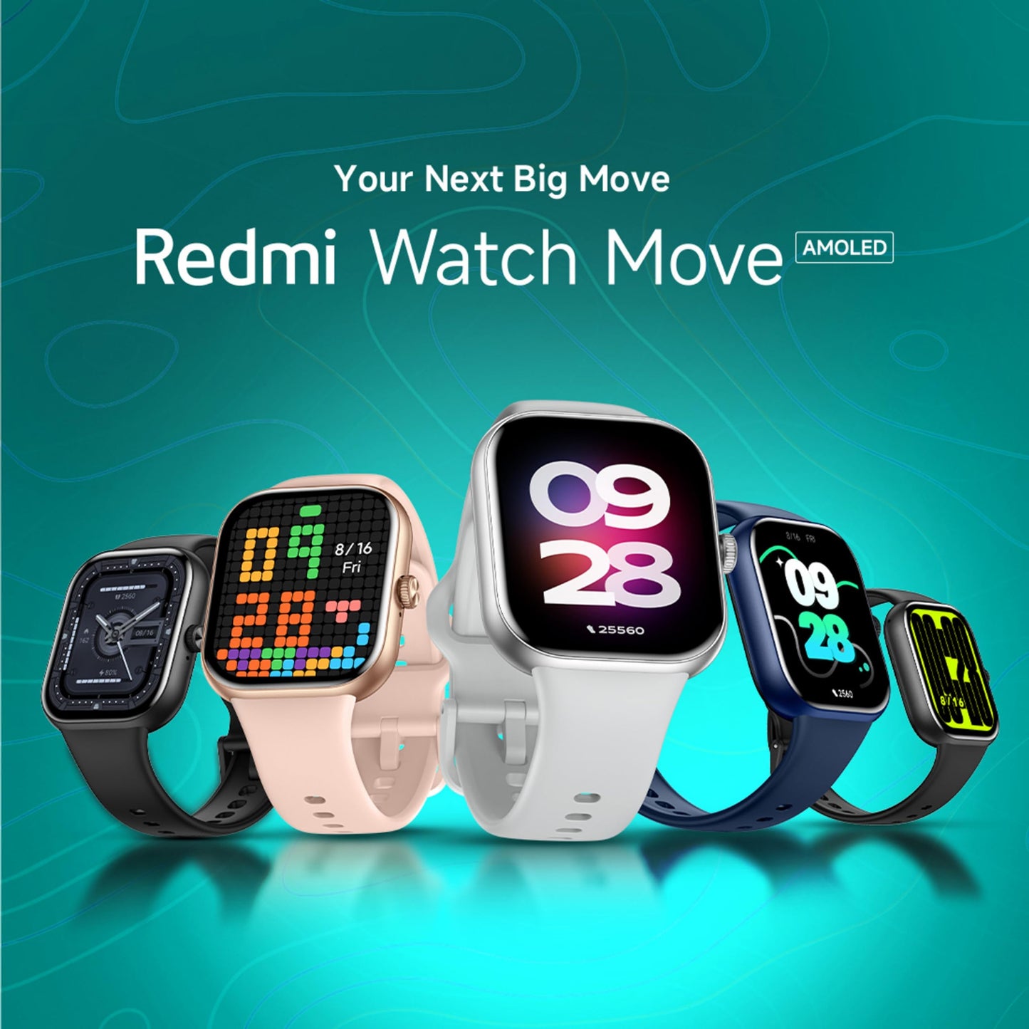 Redmi Move Smartwatch | 1.85" AMOLED (390×450, 600 nits) | Bluetooth Calling | 140+ Sports | 24×7 HR & SPO₂ | AOD | Up to 14-Day Battery | HyperOS (Silver Sprint Strap)