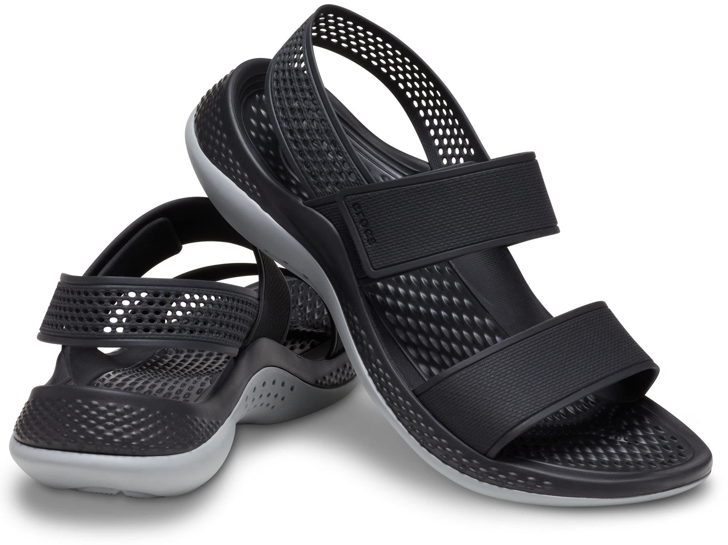 crocs womens LiteRide Sandal Black/Light Grey Sandal - 3 UK (W5) (206711-02G)