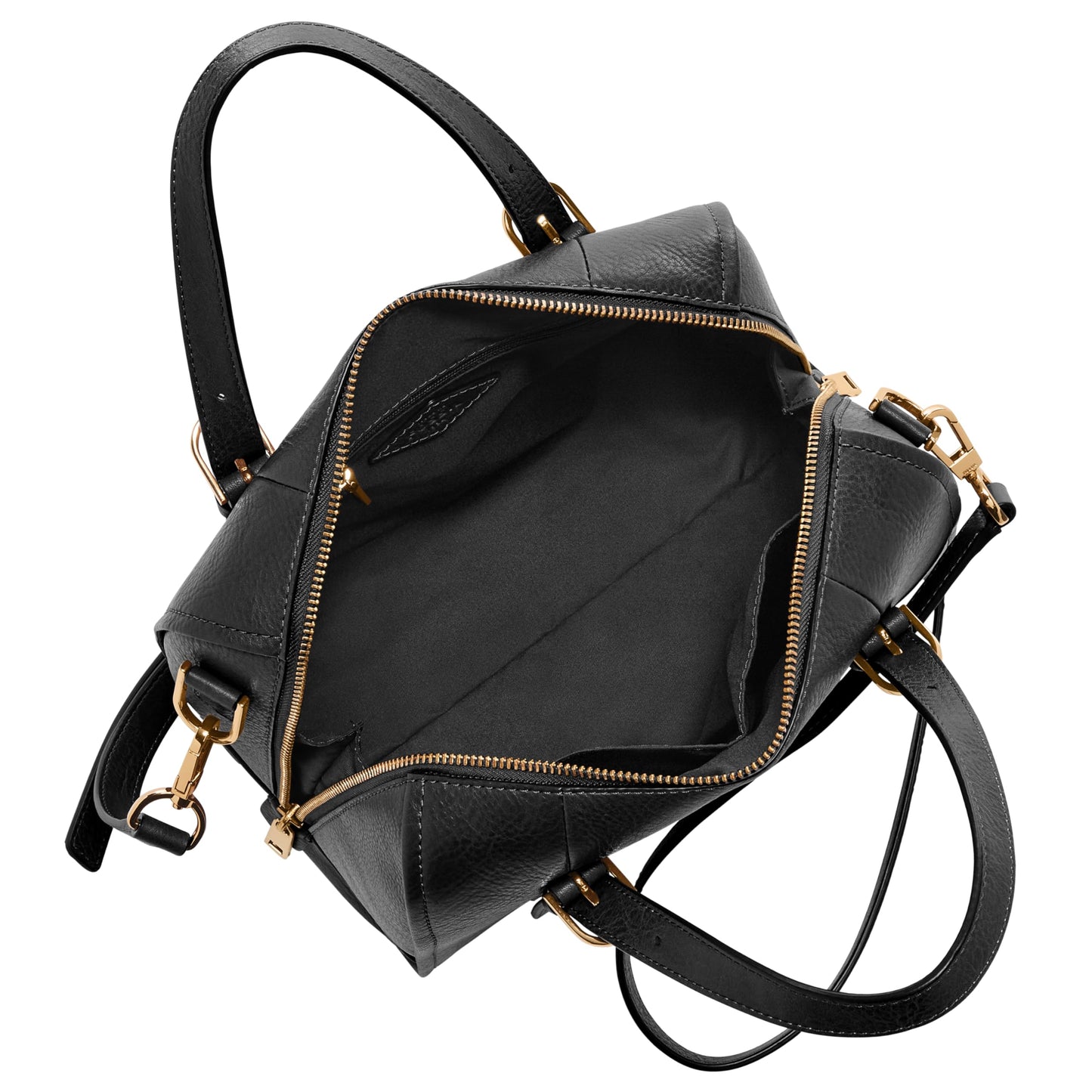 Fossil Women Carlie Black Satchel Bag Zb1772001