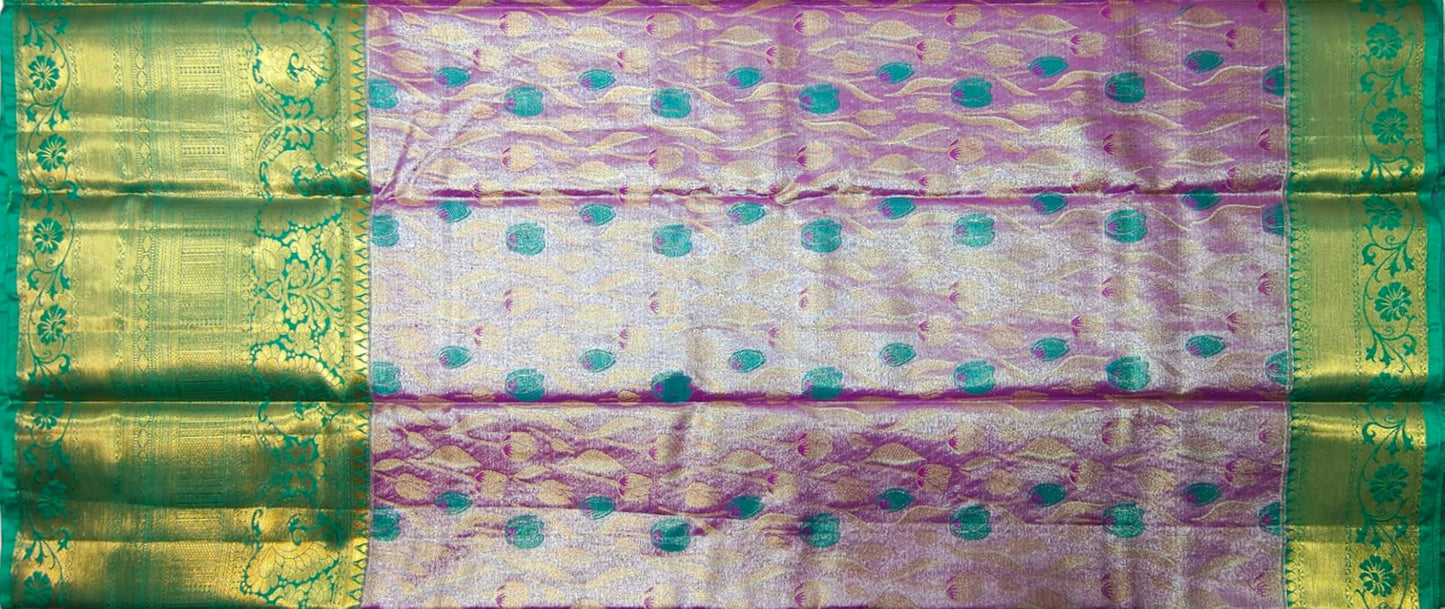 VFCollections Women's Kanchipuram Silk Pure Pattu Sarees With Blouse (Vfc297-1), Multi