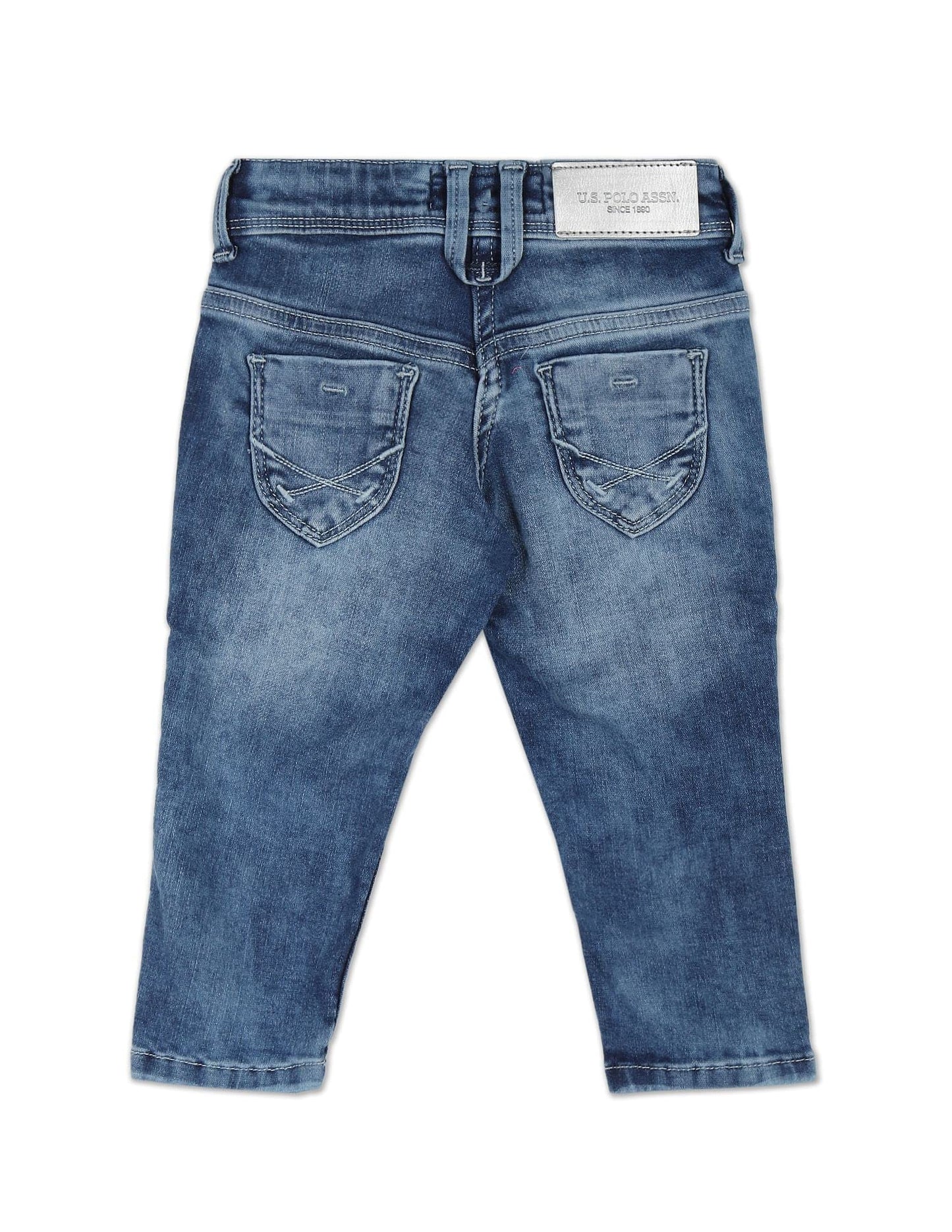 U.S. POLO ASSN. Baby Girl's Slim Jeans (UGJEN0083_ME. Blue_12T)