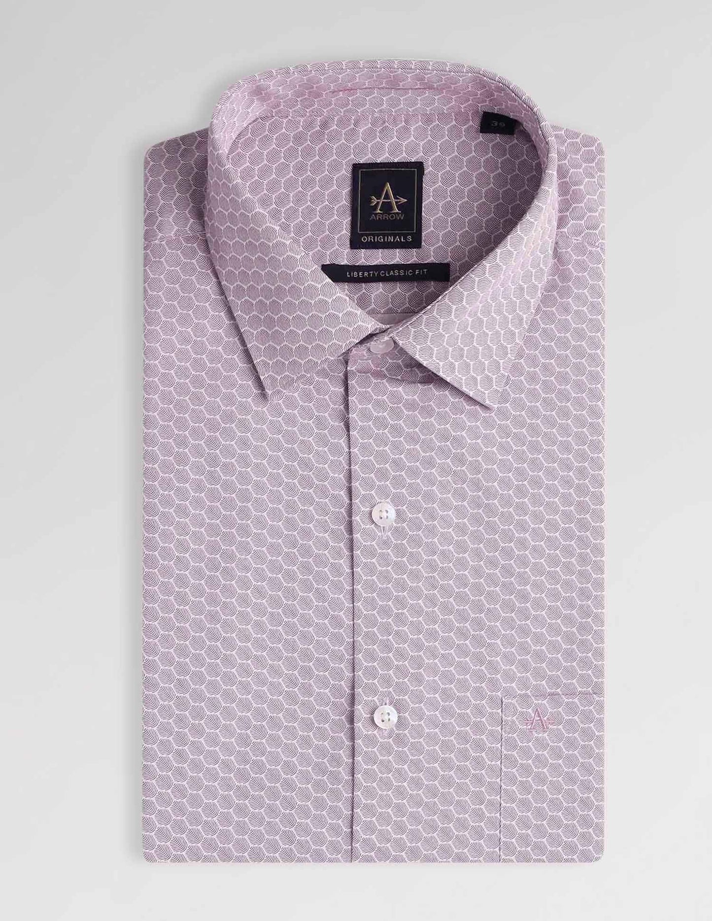 Arrow Men's All-Over Printed Originals Shirt (ARAKSH0674_Lavender_39)