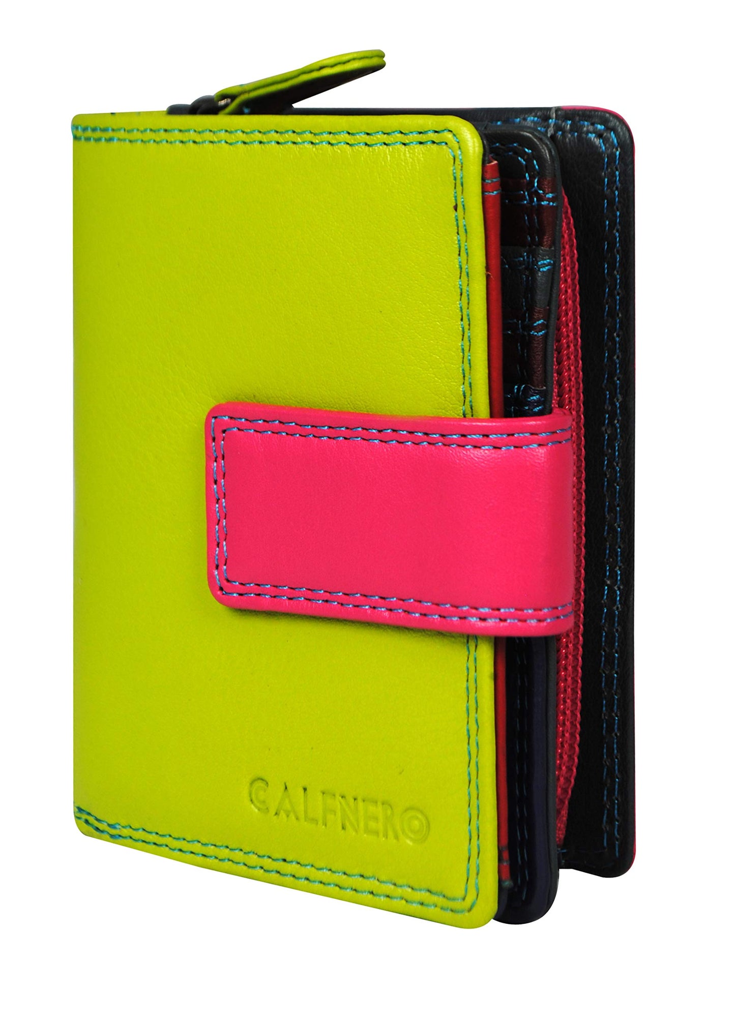 Women's Genuine Leather Wallet-Long Purse Wallet with Multiple Card Slots, Zip Pocket and Note Compartment (Green)