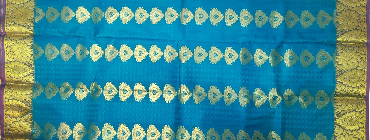 SREE KUMARAN Women's Kanchipuram Silk Pure Pattu Sarees With Blouse (VSK146-1)
