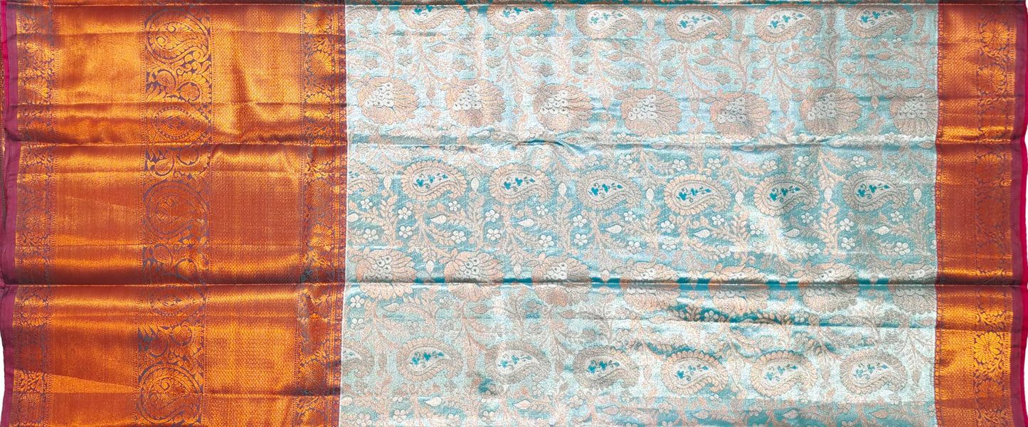 VFCollections Women's Kanchipuram Silk Pure Pattu Sarees With Blouse (VFC540-1)