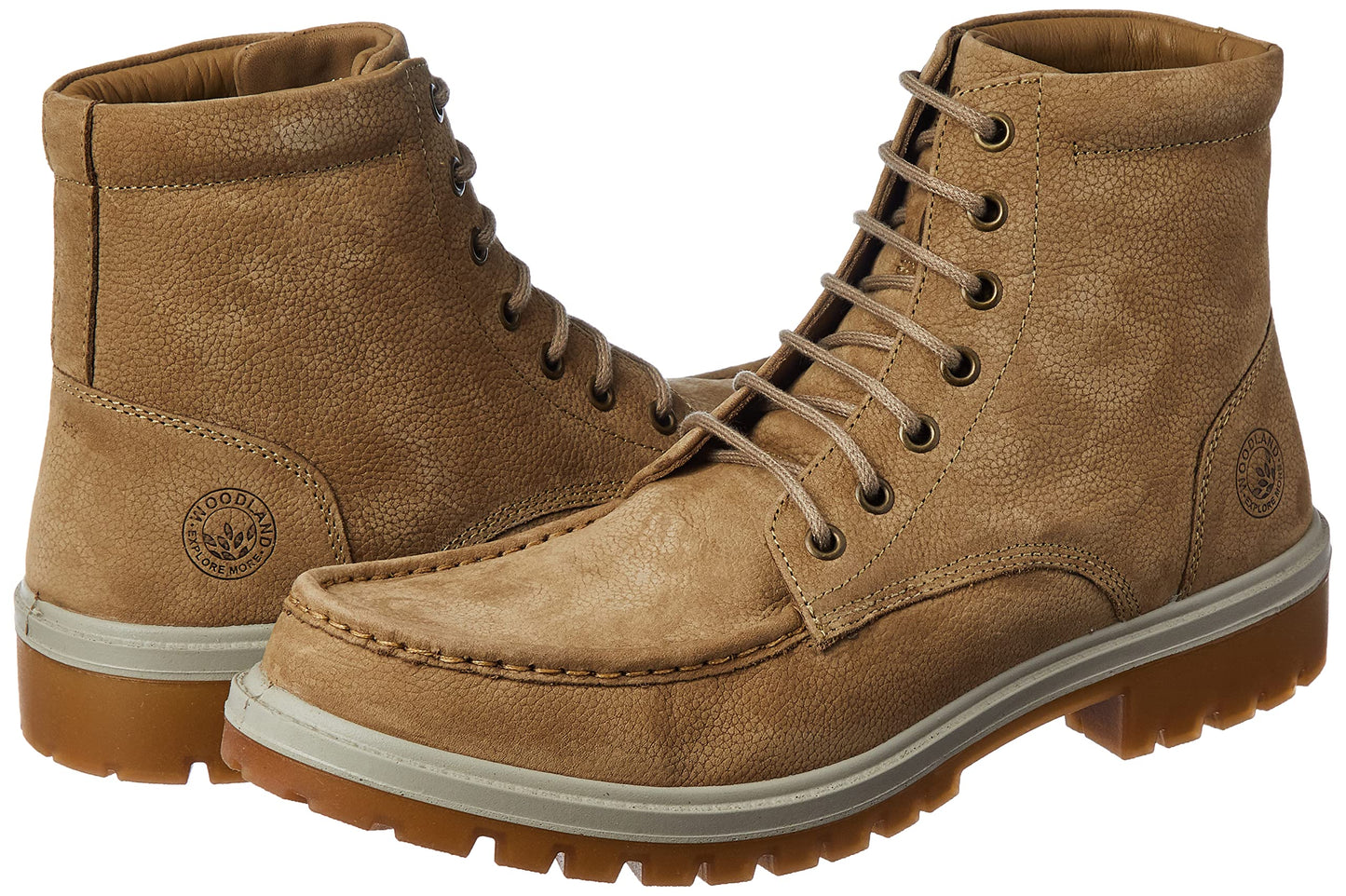 Woodland Men's Khaki Leather Boots-7 UK (41 EU) (GB 2660117ONW)
