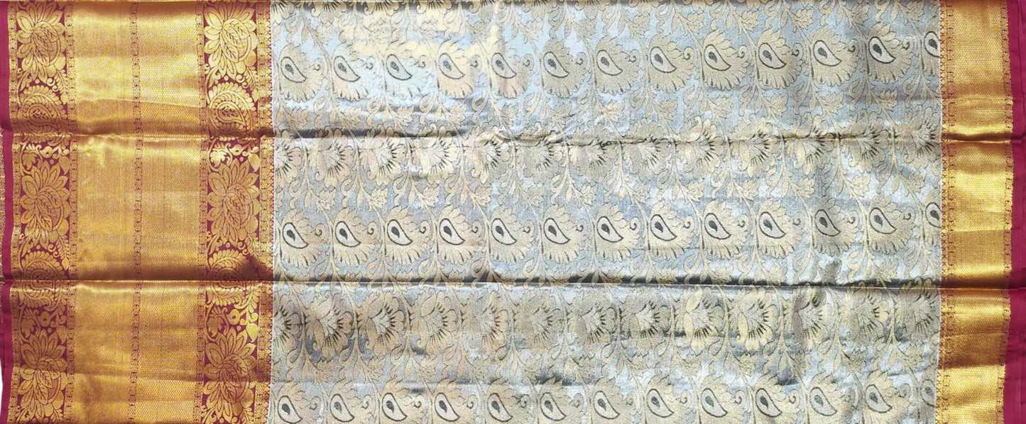 VFCollections Women's Kanchipuram Silk Pure Pattu Sarees With Blouse (Vfc157-1), Multi