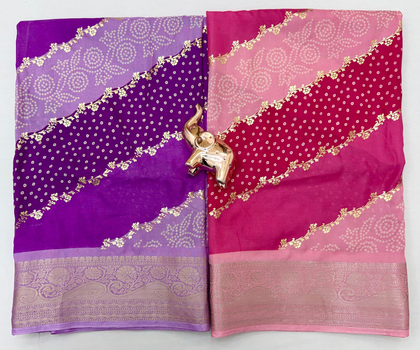 TUSHANA Kalamkari Floral Prints Dola Silk Saree With Rich Zari Border Designer Pallu Attach Blouse Piece (Pink)
