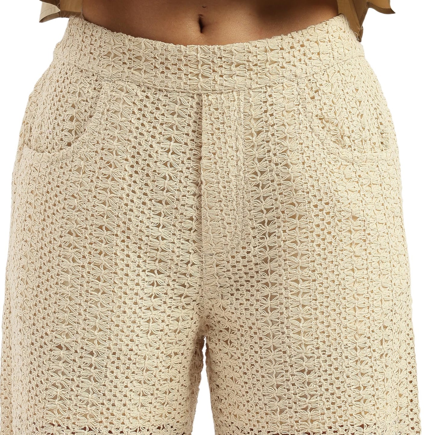UNITED COLORS OF BENETTON Crochet Wide Leg Fit Trousers