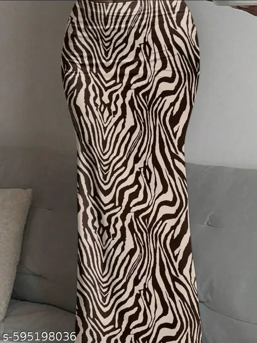 Women's Solid High Waist Bodycon Maxi Skirt with Side Slit – Elegant Party & Casual Wear