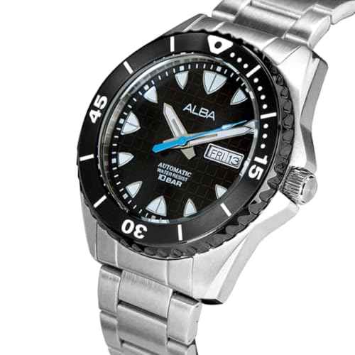 Alba Black Patterned Dial Rotating Bezel-AL4573X1 SaumyasStore