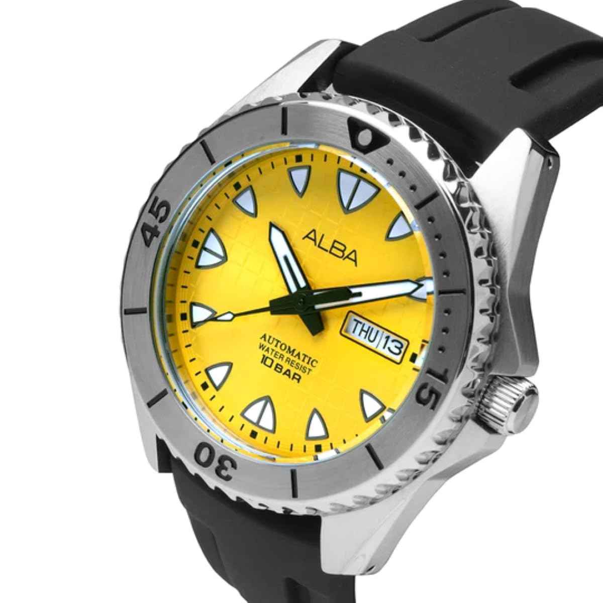 Alba Yellow Patterned Dial Rotating Bezel-AL4587X1 SaumyasStore