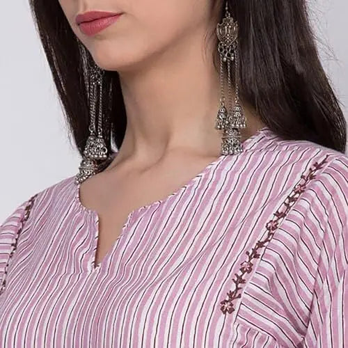 BIBA Women Cotton A Line Printed Suit Set (SKDASSORTED6431ESS22PNK_Pink SaumyasStore