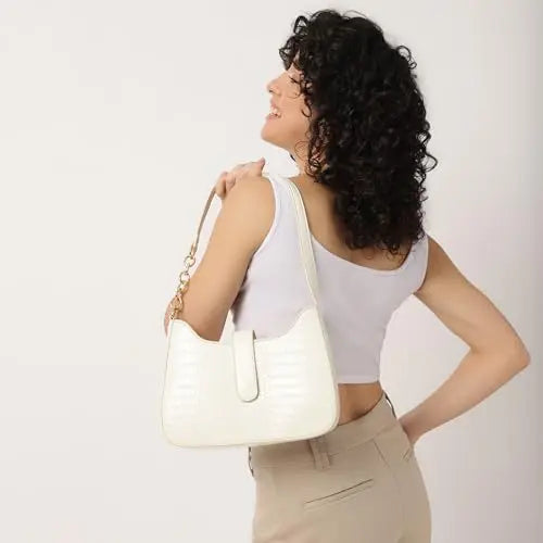 Fastrack Casual Shoulder Bag with Zipper and Magnetic Button for Girls, Medium Size with Internal Zipper, Made with Premium Faux Leather, Versatile and Durable Design SaumyasStore