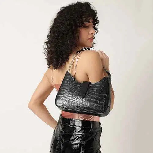 Fastrack Casual Shoulder Bag with Zipper and Magnetic Button for Girls, Medium Size with Internal Zipper, Made with Premium Faux Leather, Versatile and Durable Design SaumyasStore