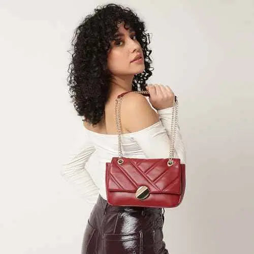 Fastrack Casual Sling Bag with Magnetic Closure for Girls, Medium Size with Internal Zipper, Made with Premium Faux Leather, Versatile and Durable Design SaumyasStore