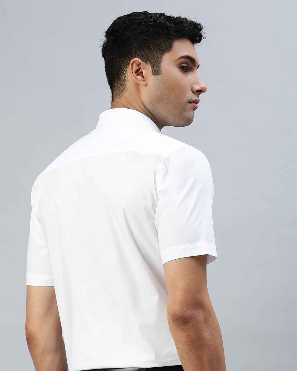 RAMRAJ COTTON Men Solid White Casual Shirt (42;White_ 12) SaumyasStore