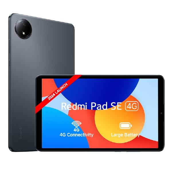 Redmi Pad SE 4G|Mediatek Helio G55 8.7-Inc Display Bluetooth | 6650Mah Battery | 90Hz Smooth Refresh Rate| 4Gb, 128GB | 1340 X 800 Display | 1 Billion Colours|Dolby Atmos|Dual Speakers|Urban Grey SaumyasStore
