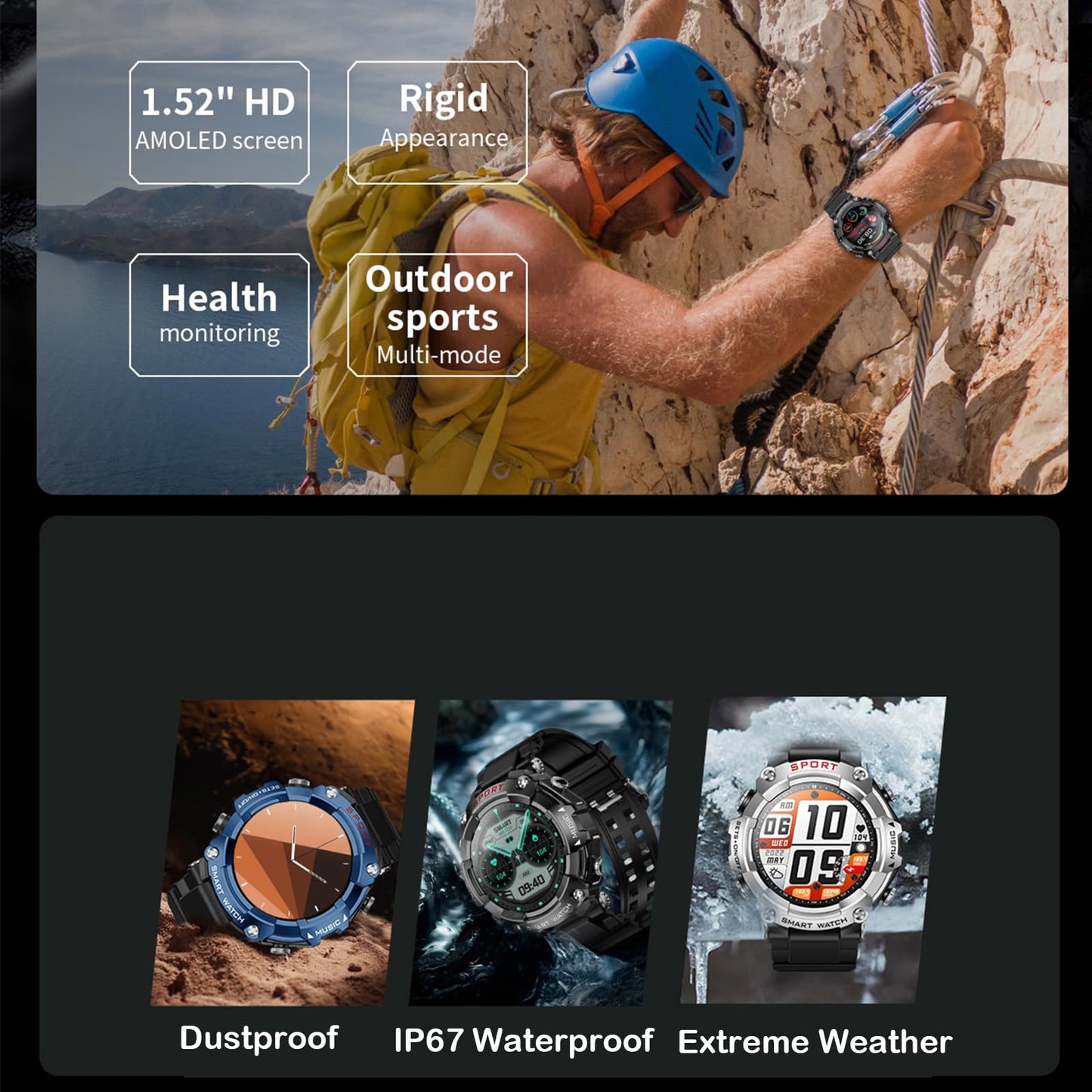 Smart Watch for Men Women,1.52" Fitness Watch with Earbuds 24H Heart Rate/Blood Oxygen/Sleep Monitor, IP67 Waterproof Smartwatch with Answer/Make Call, 110+Sport Modes, Compatible with iPhone Android SaumyasStore