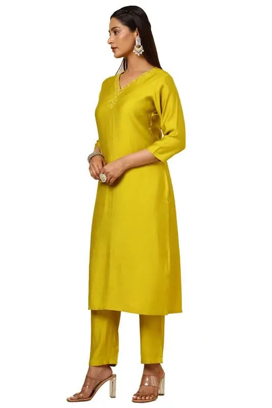 Soch Womens Green Viscose Blend Embellished Kurta Set With Cutdana SaumyasStore