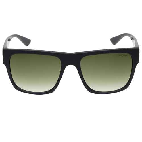 Tommy Hilfiger|Black Full Frame Square Sunglasses|100% UV Protected (Uv 400) Green Gradient Faded Lens|Men's|Large|TH ELVIN C1 57 S SaumyasStore