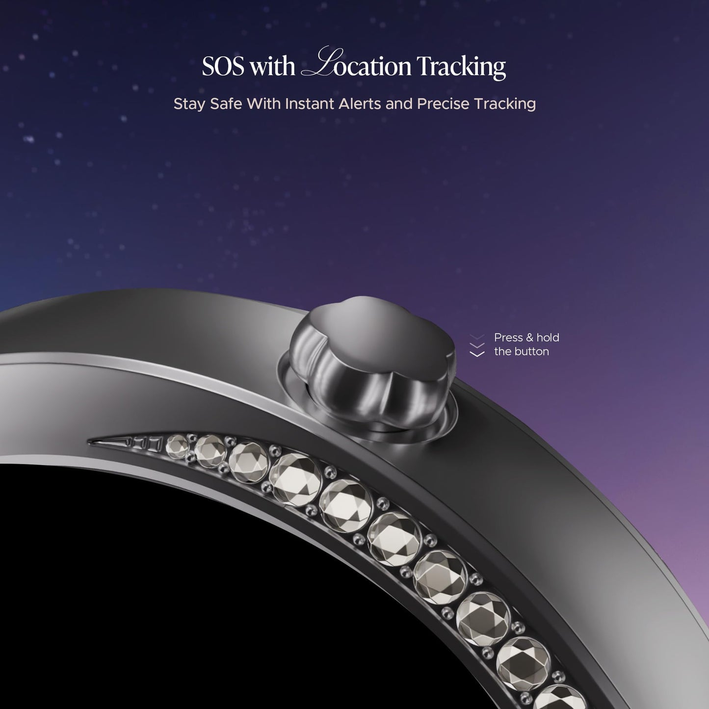 boAt Enigma Gem Women's Luxury Smart Watch w/ 1.19” (3.02cm) AMOLED Display, Emergency SOS Live Location Sharing, Watch Face Studio, QR Tray, BT Calling, 700+ Active Mode, HR & SpO2 (Metallic Silver) SaumyasStore