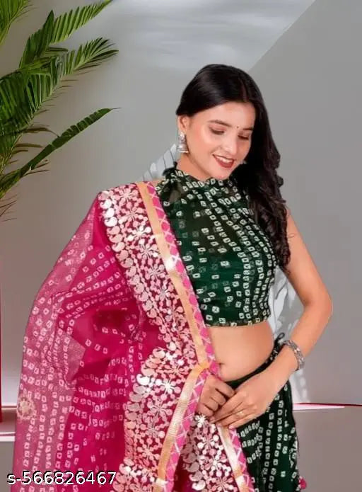 Red Jaipuri Tussar Silk Chniya Choli & Lehenga Choli