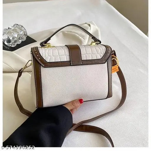 White Luxury Fashion Shoulder Bag for Women | Trendy Crossbody & Sling Bag | Genuine Leather Handbag for Daily Use & Travel | Premium China-Made Design