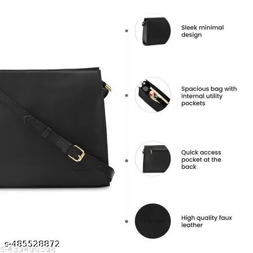 Fastrack Women's Structured Shoulder Bag Black