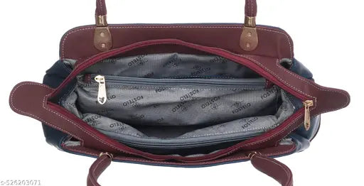 Fostelo Women's Vegan Leather Davie Shoulder Bag | Ladies Purse Handbag (Blue) (Large)