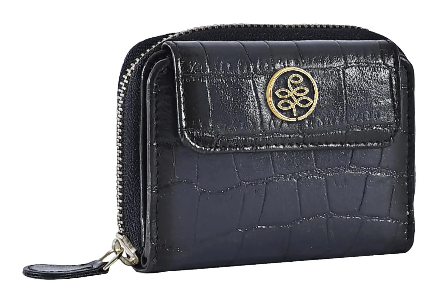 eske Eva - Tri Fold Wallet - Genuine Quilted Leather - Holds Cards, Coins and Bills - 8 Card Slots - Compact Design - Pockets for Everyday Use - Travel Friendly - Water Resistant - for Women SaumyasStore