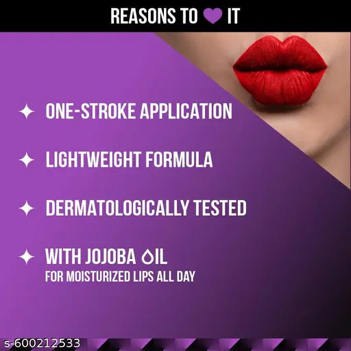 Staze 9to9 Lips Don't Lie Liquid Lipstick | Matte + Transfer-proof,10 Cherry on top | 4 ml