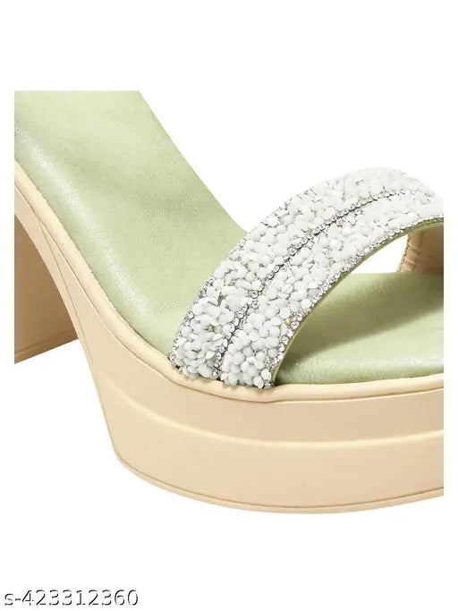 Selfiee Gorgeous Block Heel Sandals Comfortable Platform Party Heels Sandals for Women & Girls