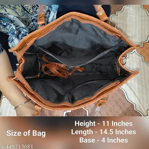 LEATHER HANDBAG VERY PREMIUM QUALITY BAG WITH TWO HANDLES AND SHOULDER STRAP, TOTE FASHIONABLE CARRYBAG BIG LARGE CAPACITY