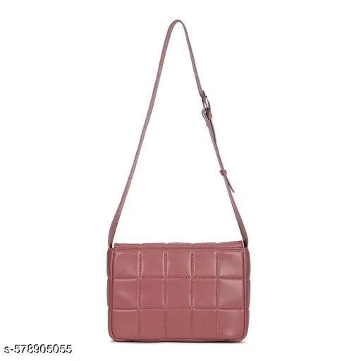 Berrylush Women Red Geometric Pattern PU Button-Up Quilted Regular Sling Bag