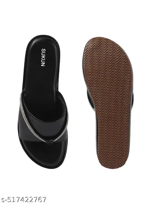 Sukun Black Heel  Slipper step in Style