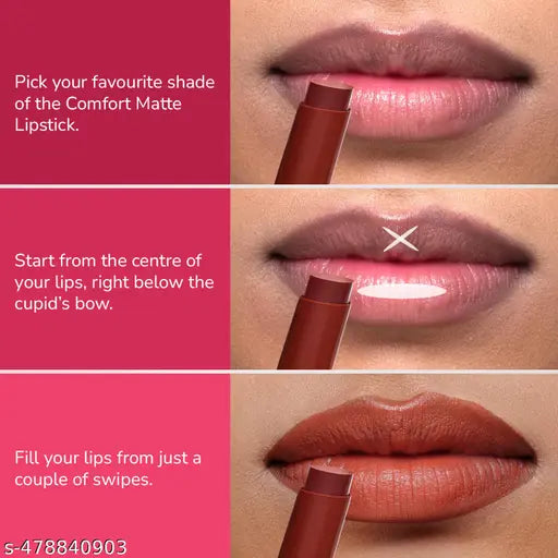 MILA BEAUTE Comfort Matte Lipstick | Highly Pigmented & Matte Finish Long lasting Lipstick (Mauve Nude, 3.8 g)