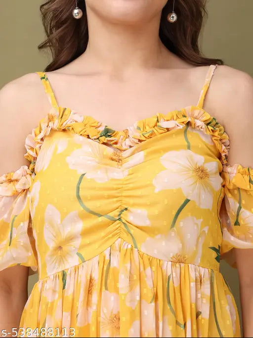 Purvaja Women's Fit & Flared Short Sleeve Dress