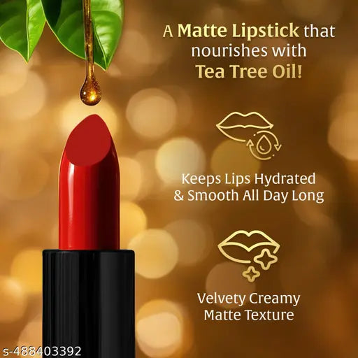 FACES CANADA Comfy Matte Velvet Touch Lipstick - Red Velvet Cake 01, 4.2g | Velvety Matte Finish | 8HR Longstay | Intense Colour | Hydrating Lips | Smooth Application | Foodproof & Crackproof