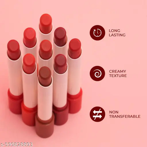 Shryoan Smokeing Hot Matte Lipstick | Creamy Matte Finish | Set of 5 (Set-A, 12 g)