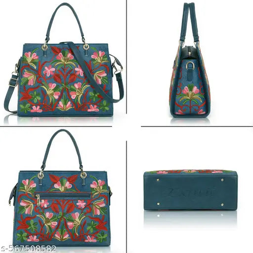 Exotic Floral Embrodery Design Hand Bag