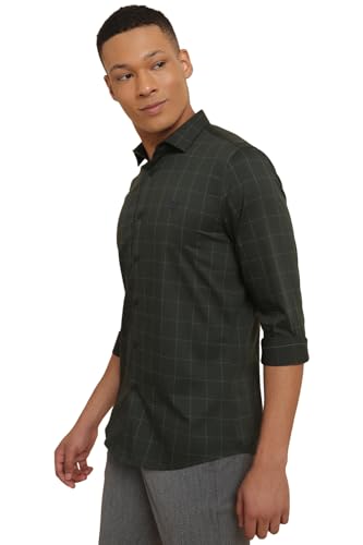 Allen Solly Men's Slim Fit Shirt (ASSFCUMOFH79563_Green - SaumyasStore