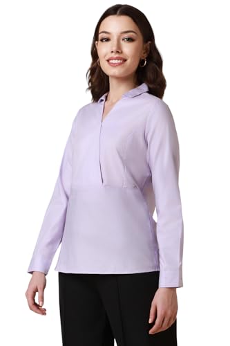 Allen Solly Women's Regular Fit Blouse (Lilac) - SaumyasStore