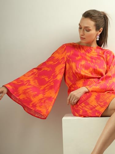 VERO MODA Women's Polyester Shift Above The Knee Dress (Pink Peacock) - SaumyasStore