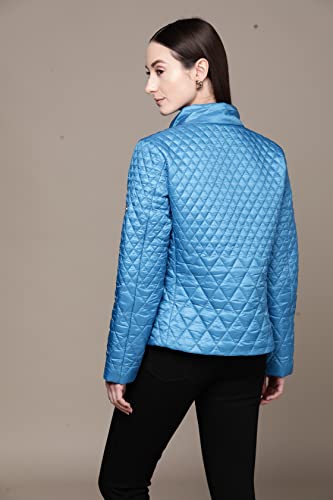 Label RITU KUMAR Blue Solid Puffer Jacket - SaumyasStore