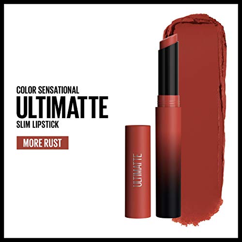 Maybelline Color Sensational Ultimatte Matte Lipstick, Non-Drying, Intense Color Pigment, More Rust, Rusty Red, 1 Count - SaumyasStore