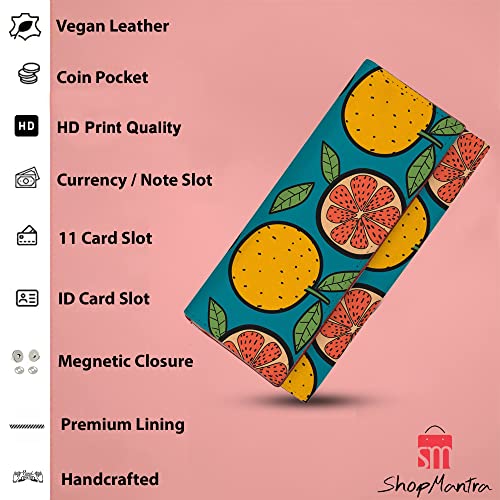 ShopMantra Wallet for Women's | Women's Wallet | Clutch | Ladies Purse | Made with Vegan Leather | Holds Upto 6 Cards | 2 Notes and 1 Coin Compartment | Magnetic Closure | Multicolor - SaumyasStore