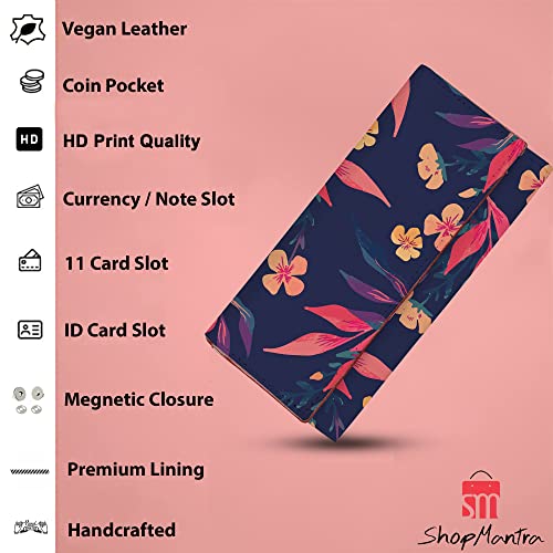 ShopMantra Wallet for Women's | Women's Wallet |Clutch |Vegan Leather | Holds Upto 6 Cards | 2 Notes and 1 Coin Compartment | Magnetic Closure | Multicolor - SaumyasStore