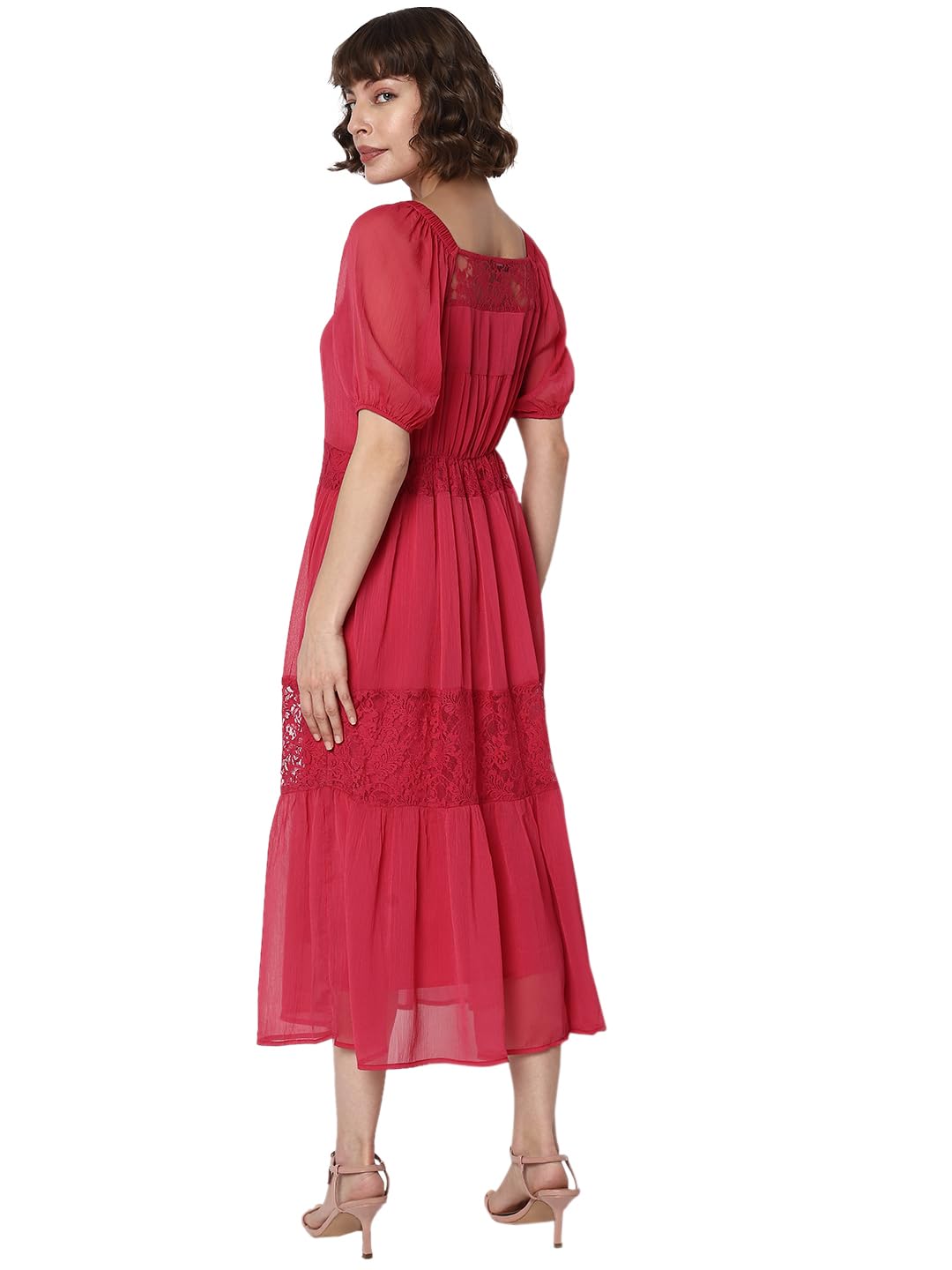 VERO MODA Women's Polyester Modern Maxi Casual Dress (Granita) - SaumyasStore